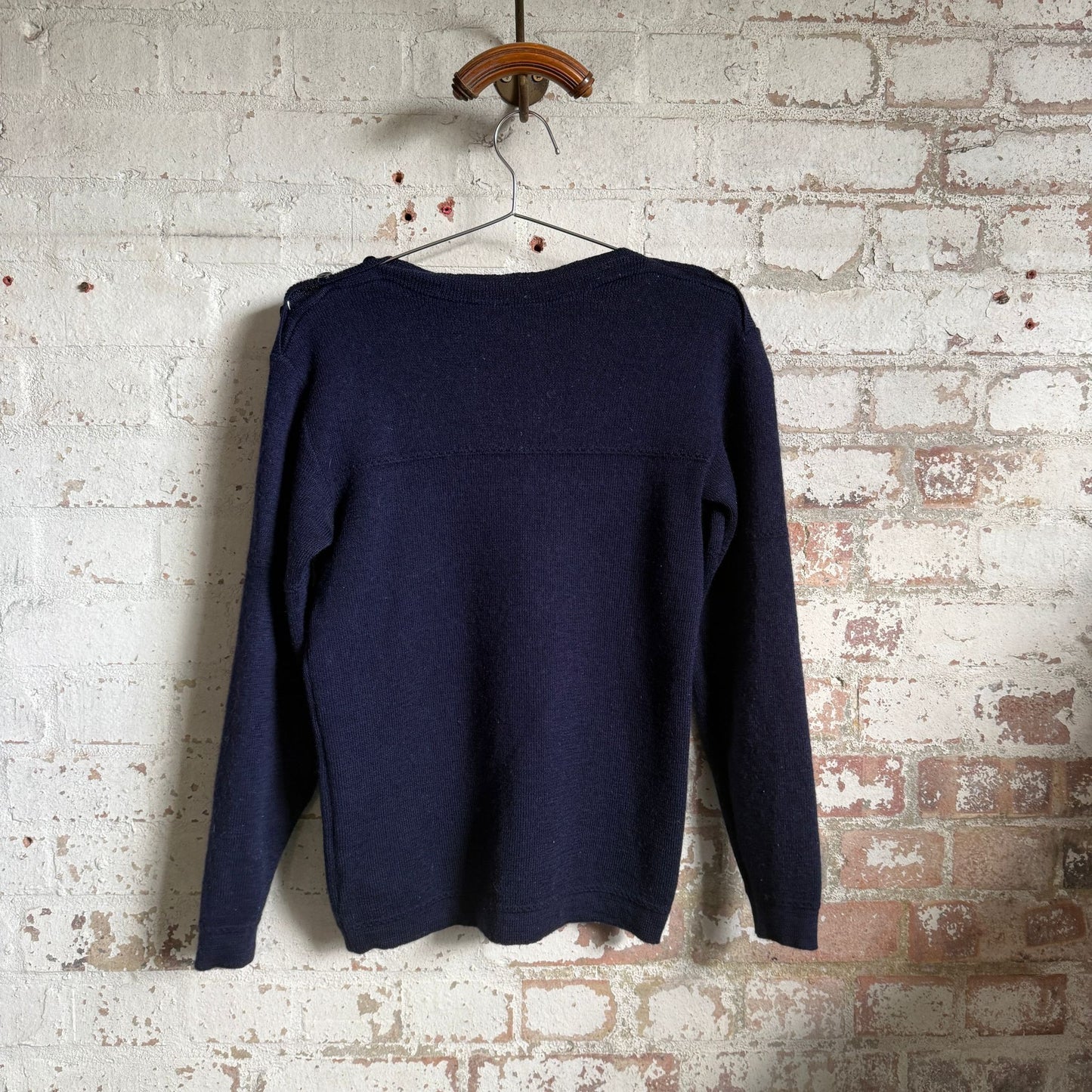 1970s 1980s French Wool Military Knitted Jumper