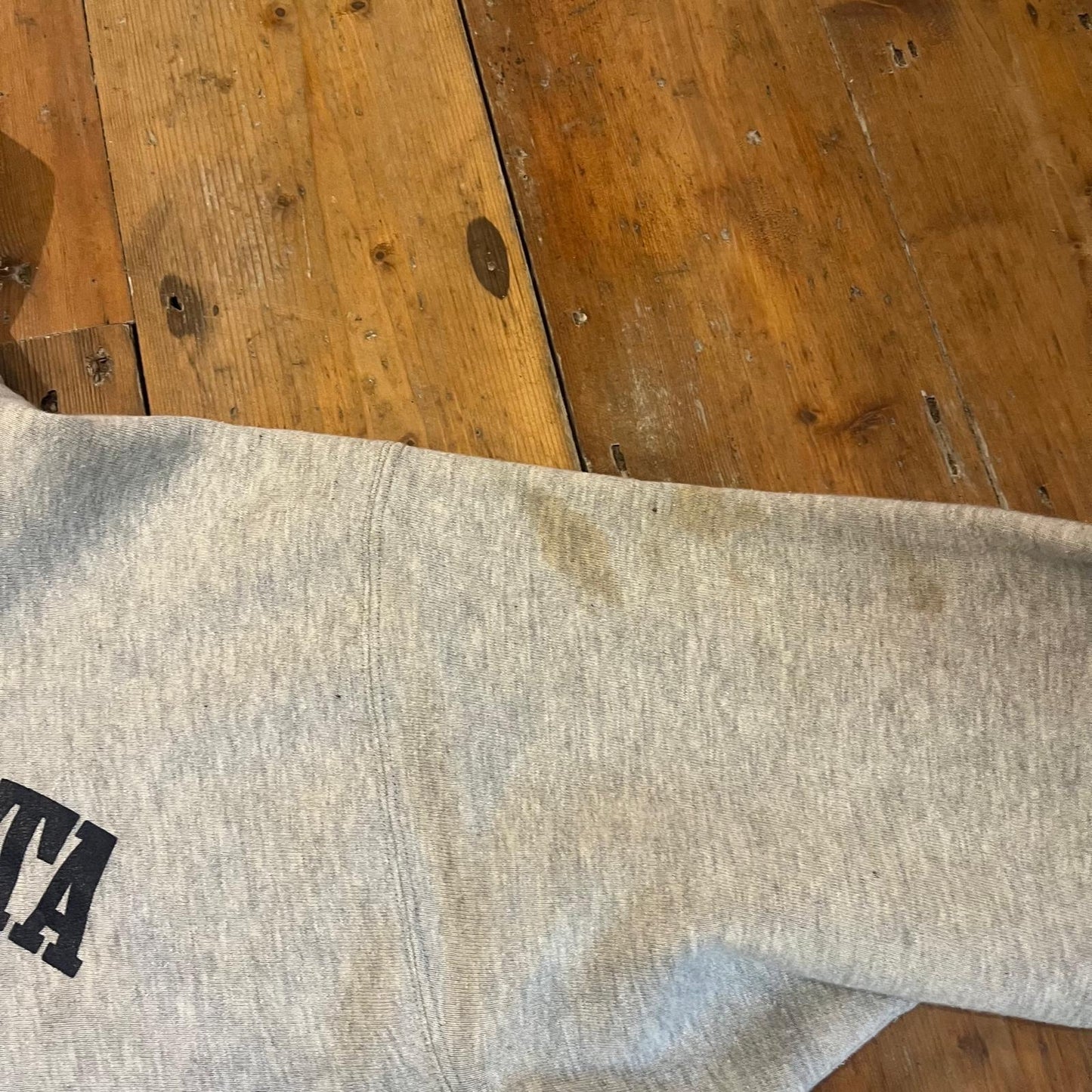 1970s Grey Champion Reverse Weave Graphic Hoodie Sweatshirt jumper