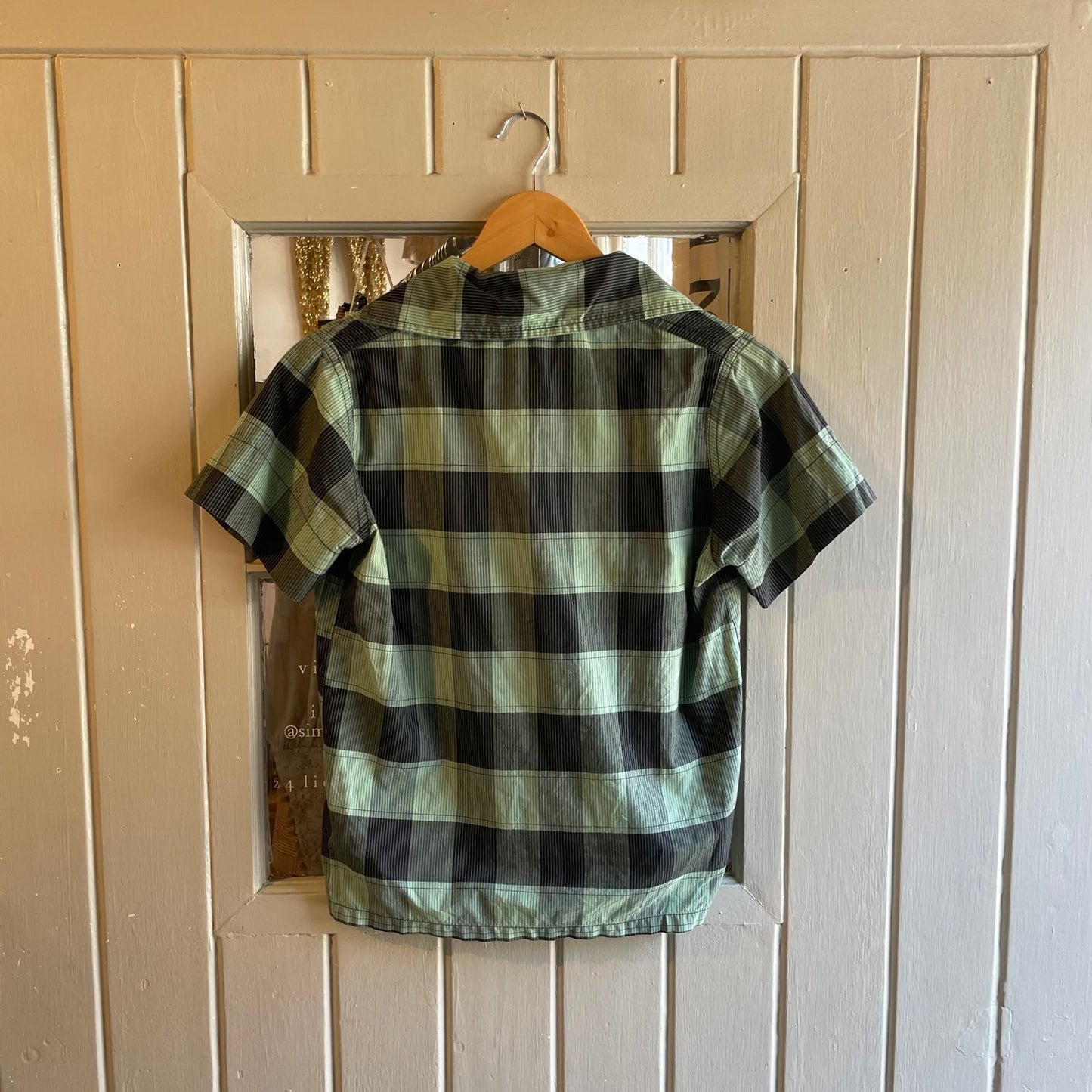 1960s Green Checkered Pullover Leisure Shirt