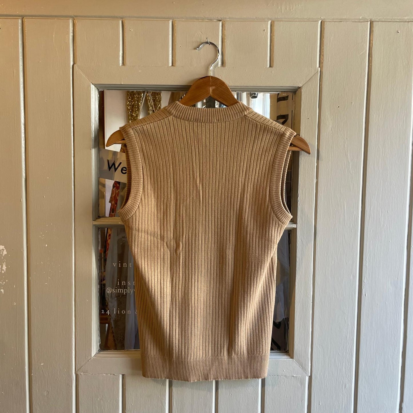 70s 80s Beige Knitted Button Cardigan Jumper