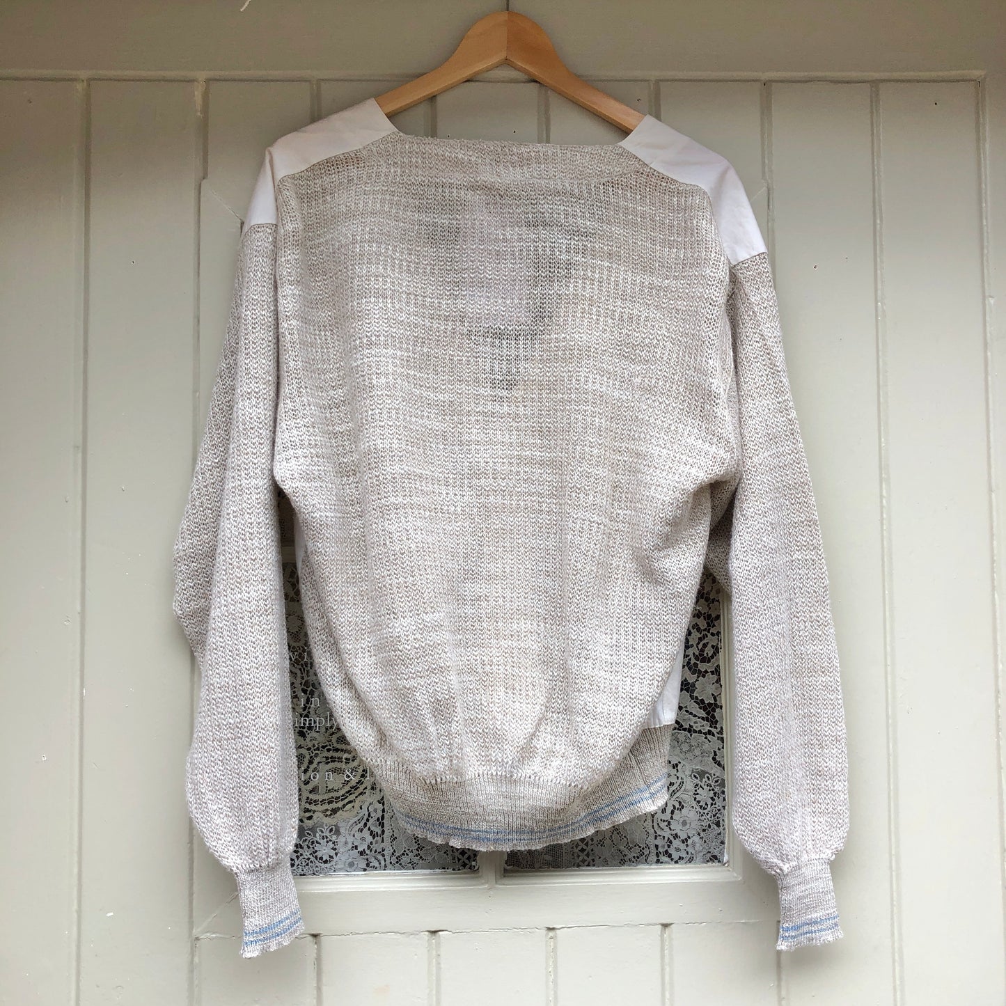 1970s Italian Linen Knitted Cardigan Jumper