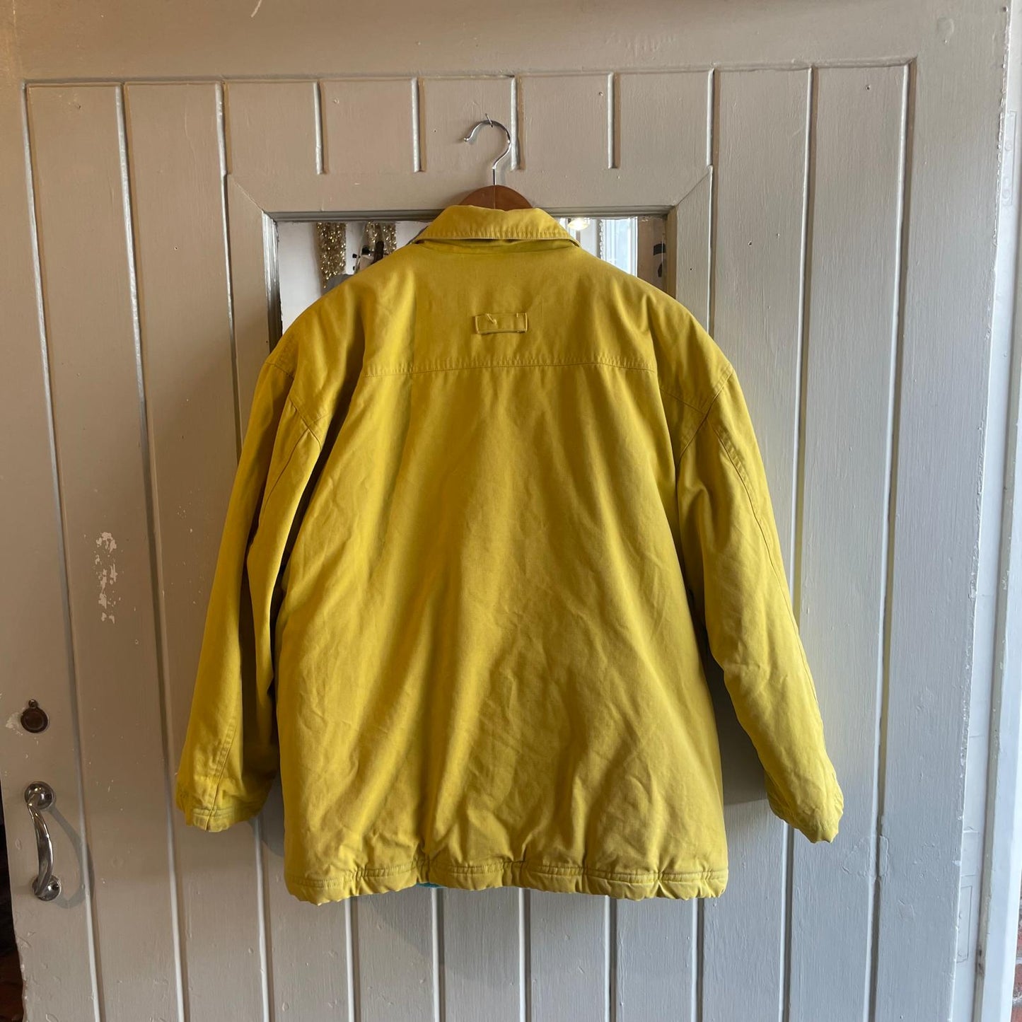 1980s Unusual Yellow Cotton Clasp Jacket