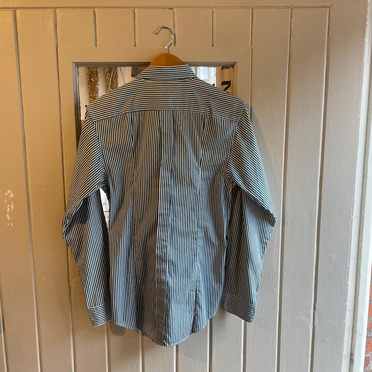 1990s Green Striped Ralph Lauren Button Up Shirt