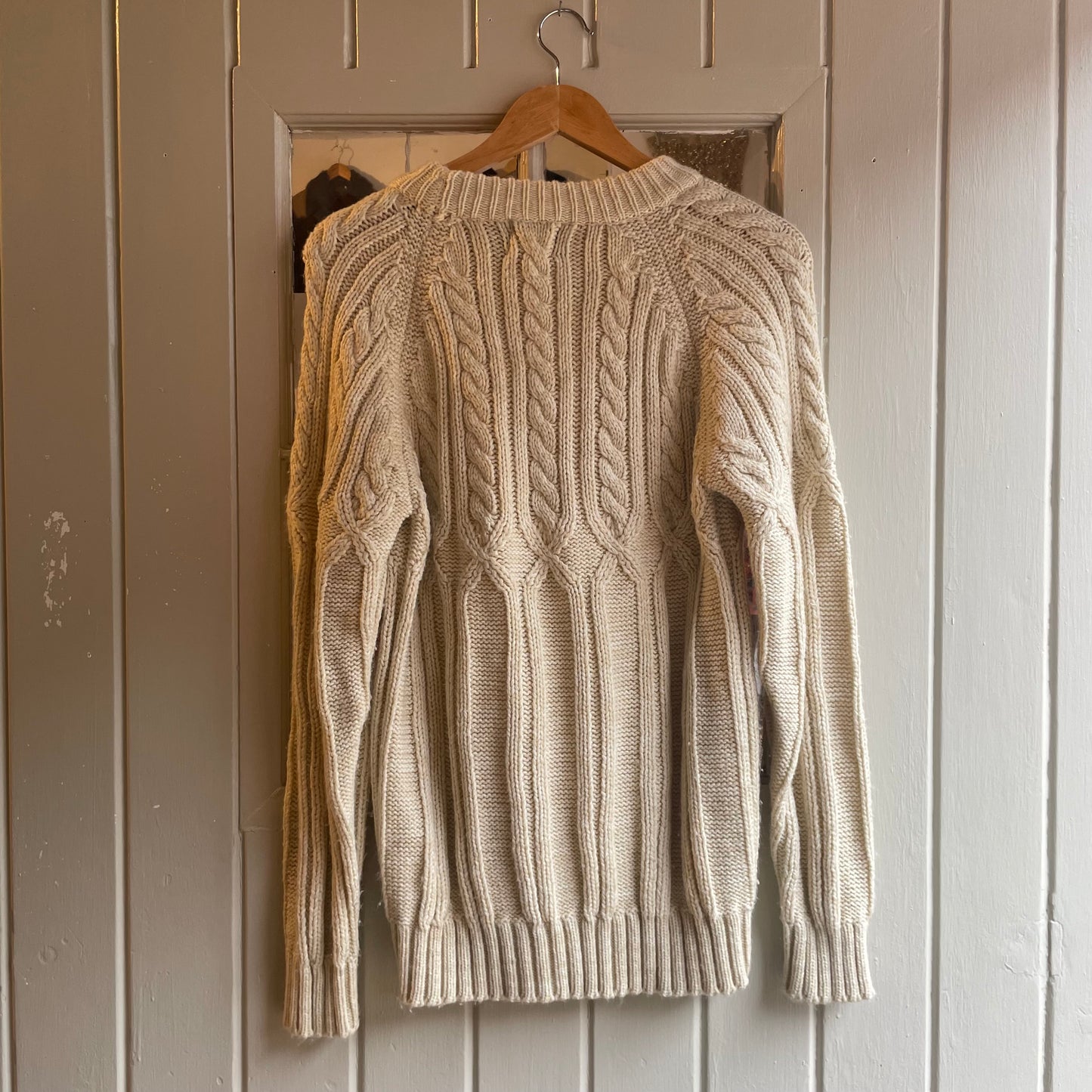 1960s Cream Patterned Knitted Jumper