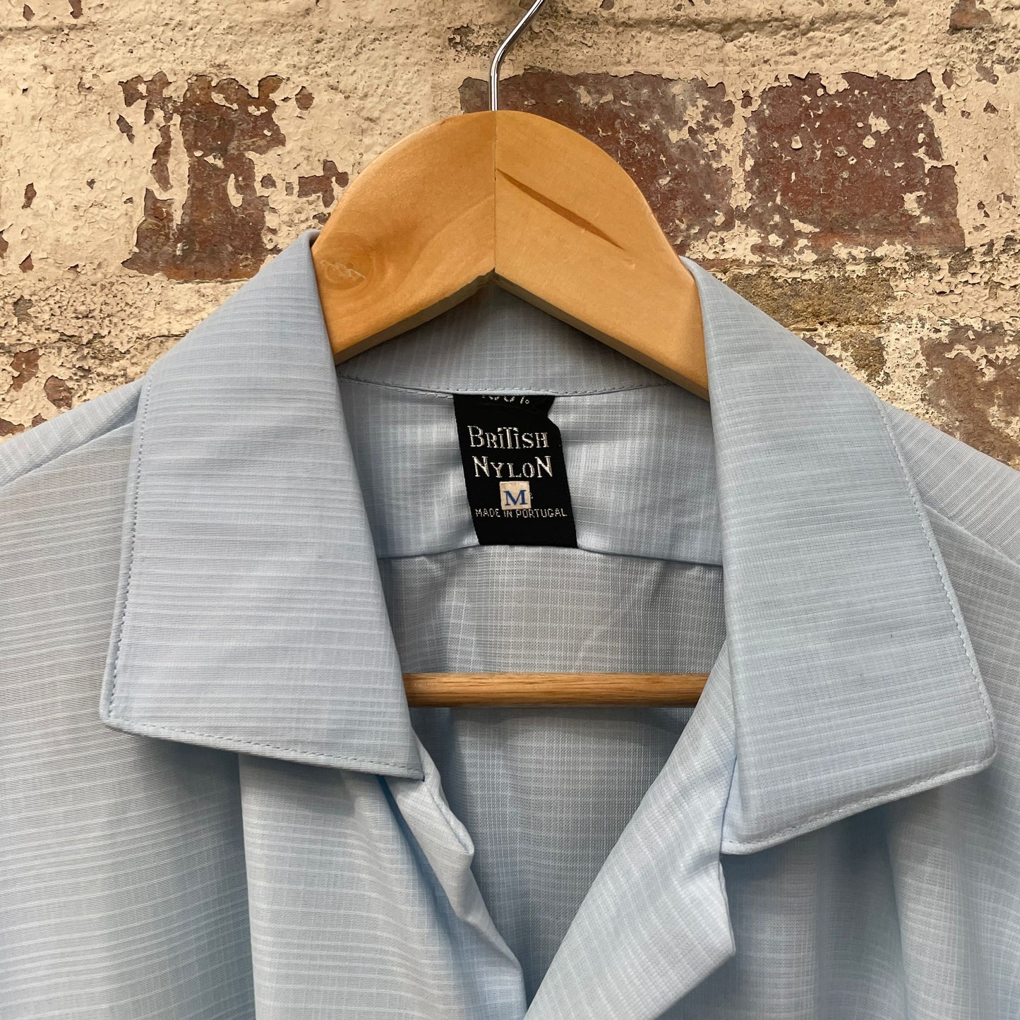 Vintage 1970s 1980s Baby Blue Button Up Leisure Shirt