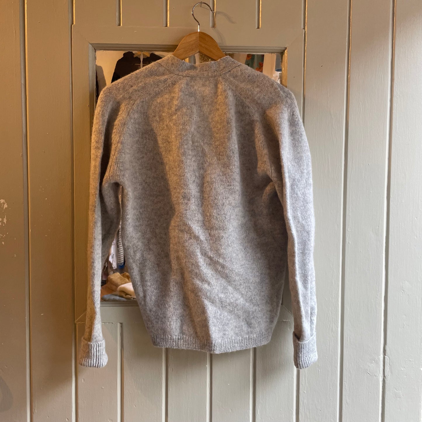 1960s Grey Wool Buttoned Knitted Cardigan