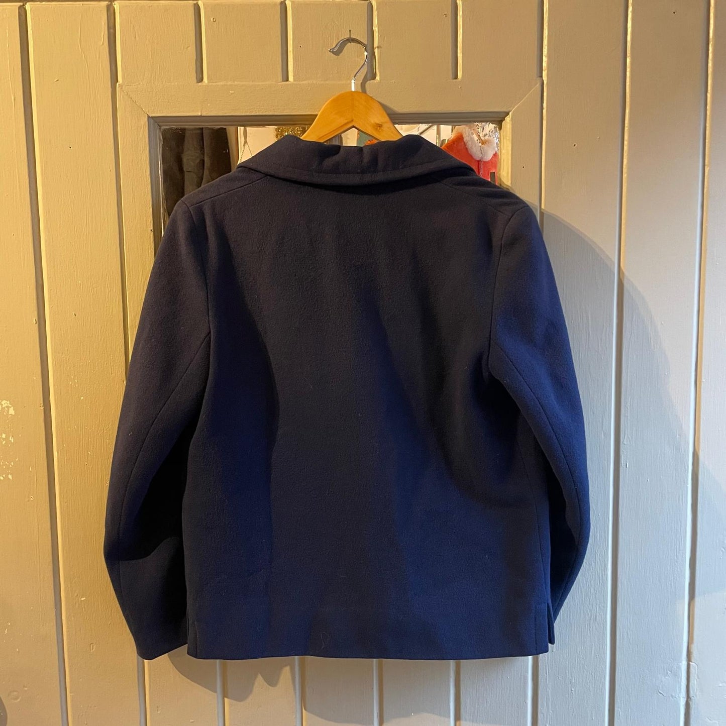 1950s Navy Wool Double Breasted Coat