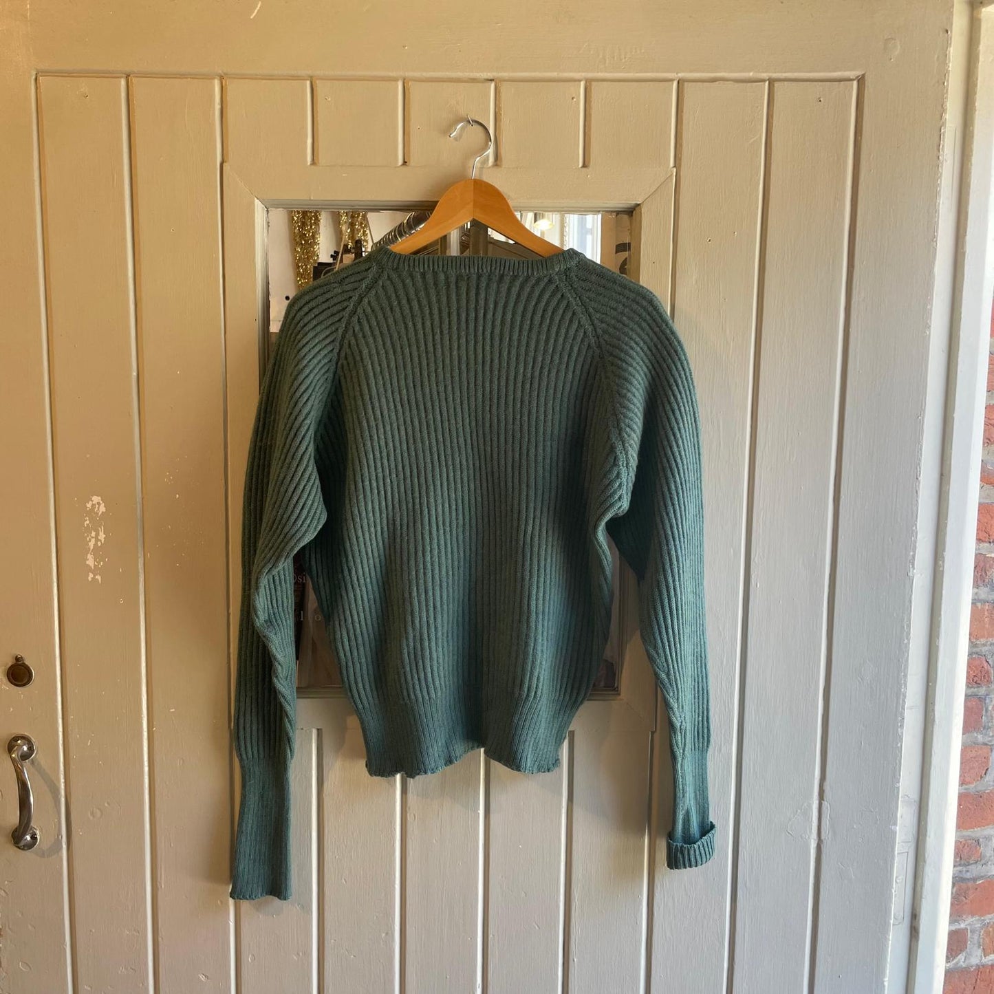 1960s Turquoise Green Jaeger Wool Knitted Jumper