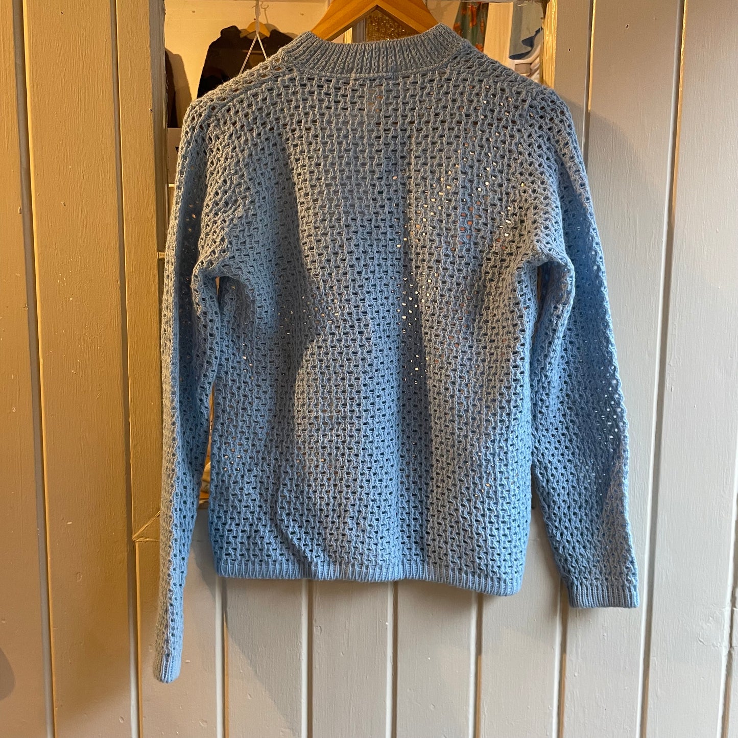 1960s Blue Knitted Cardigan Jumper