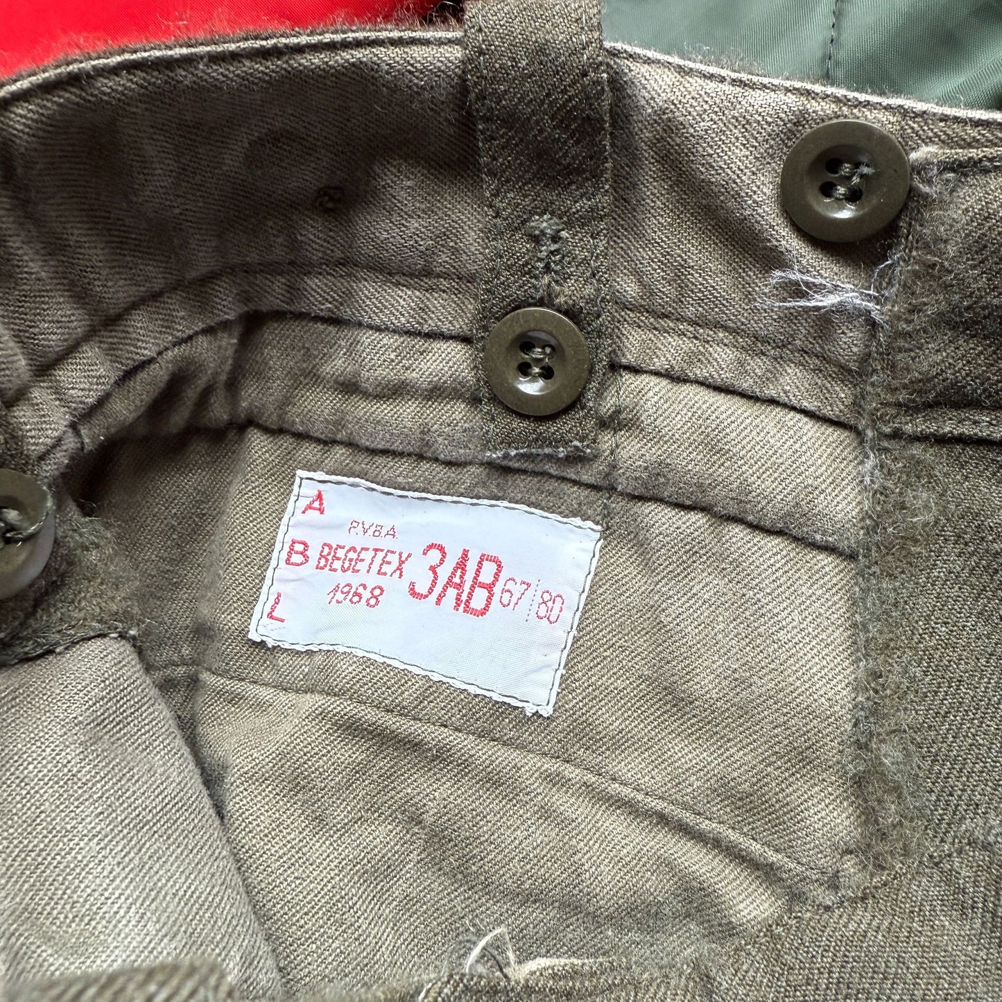 1960s Green Wool Military Trousers