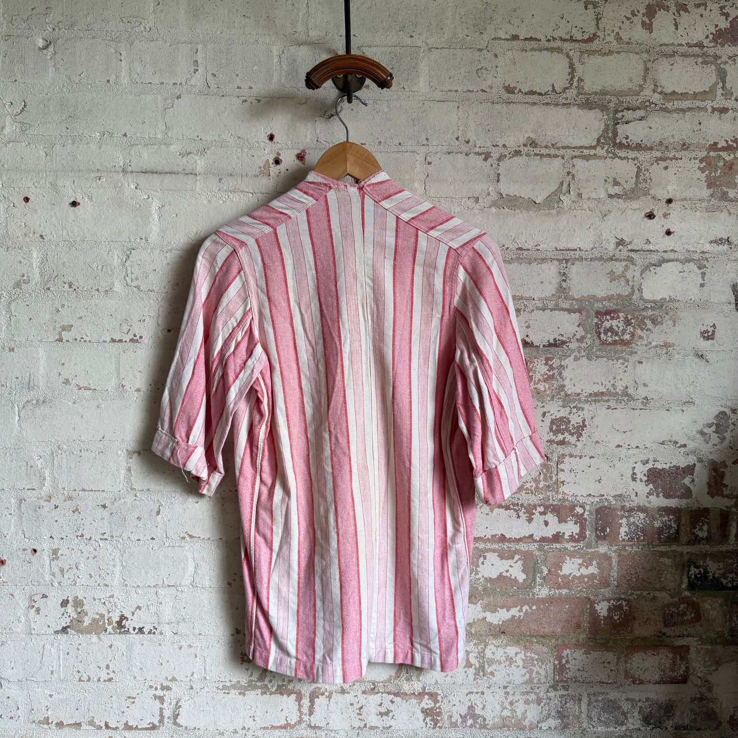 1940s Unusual British Pink Striped Shirt