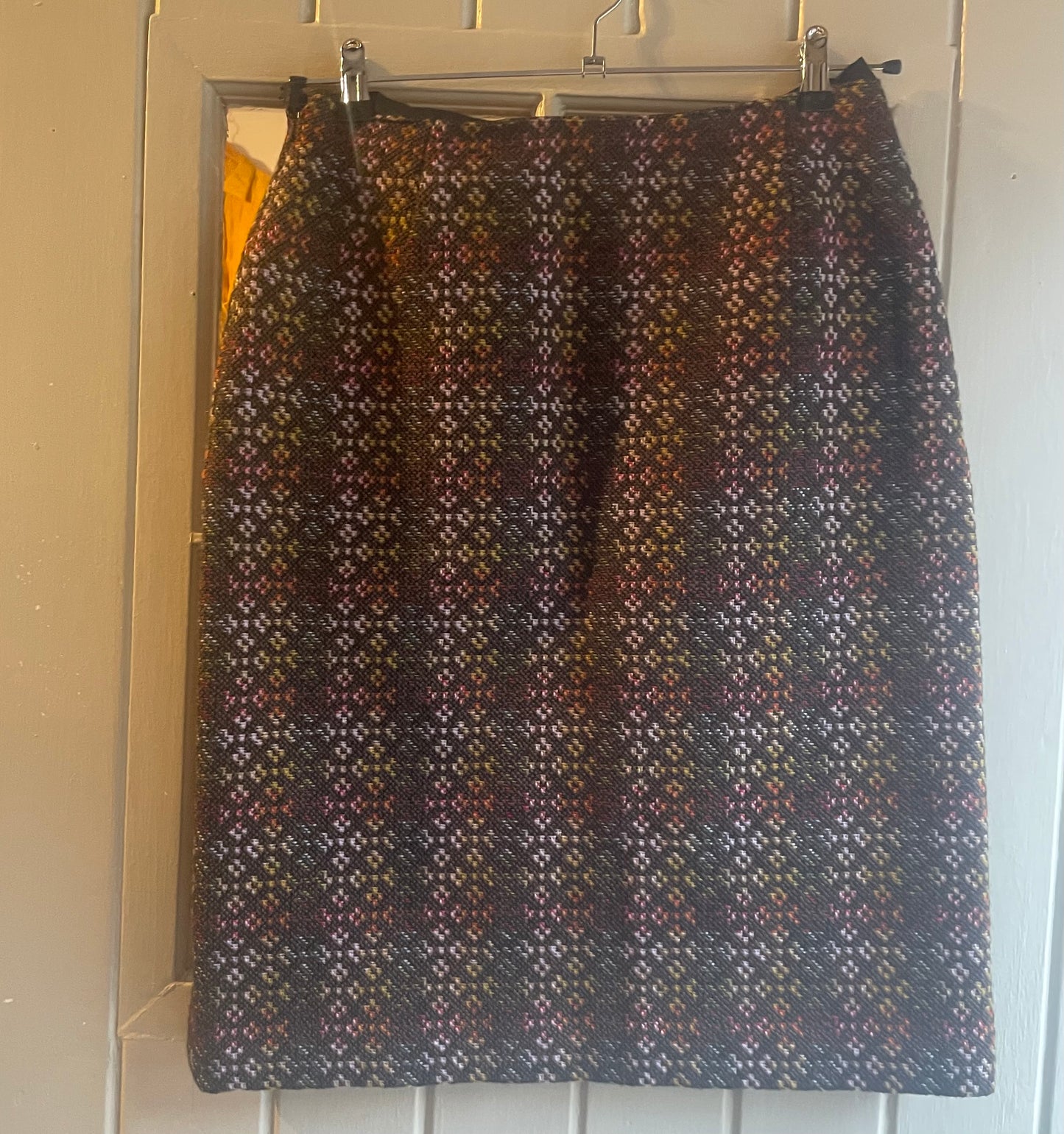 1970s Brown Welsh Tapestry Knitted Skirt