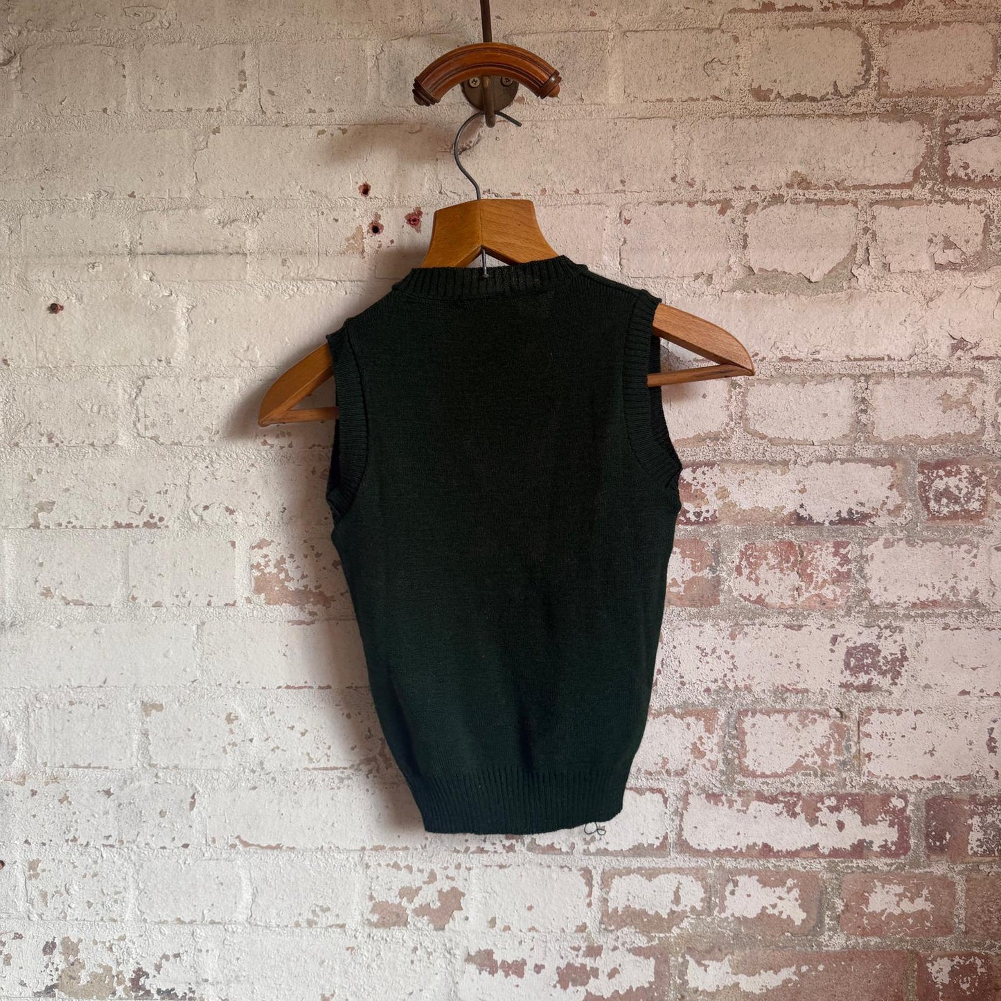 1970s Green Knitted Tank Top Vest