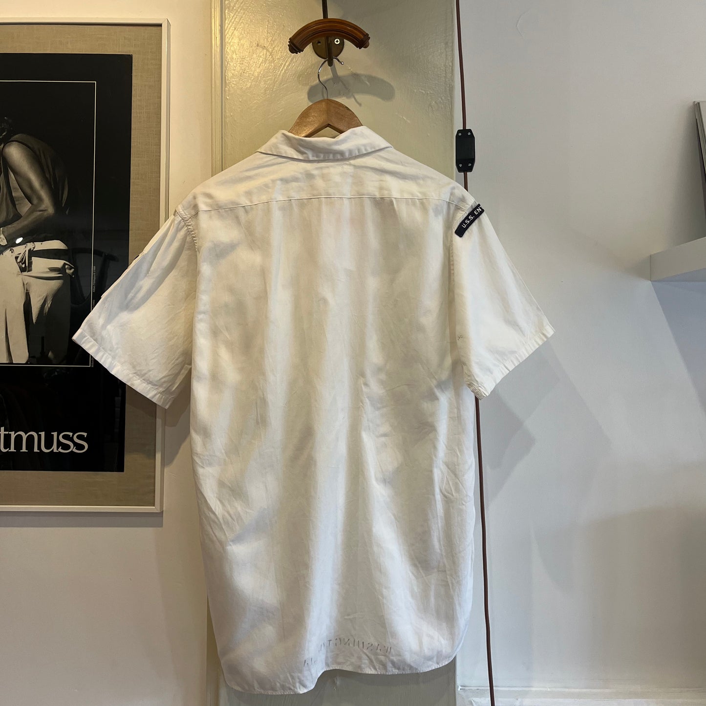 1970s White Short Sleeve US Navy Dress Shirt