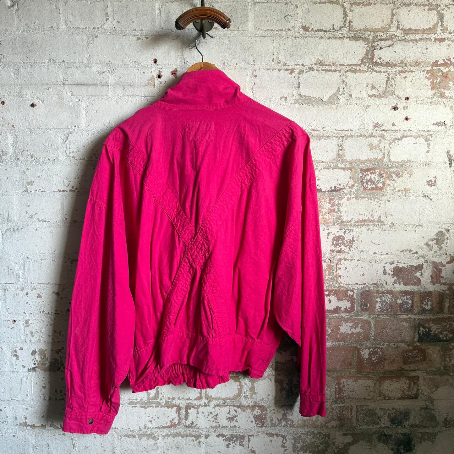 1980s Pink Cotton Design Bomber Jacket