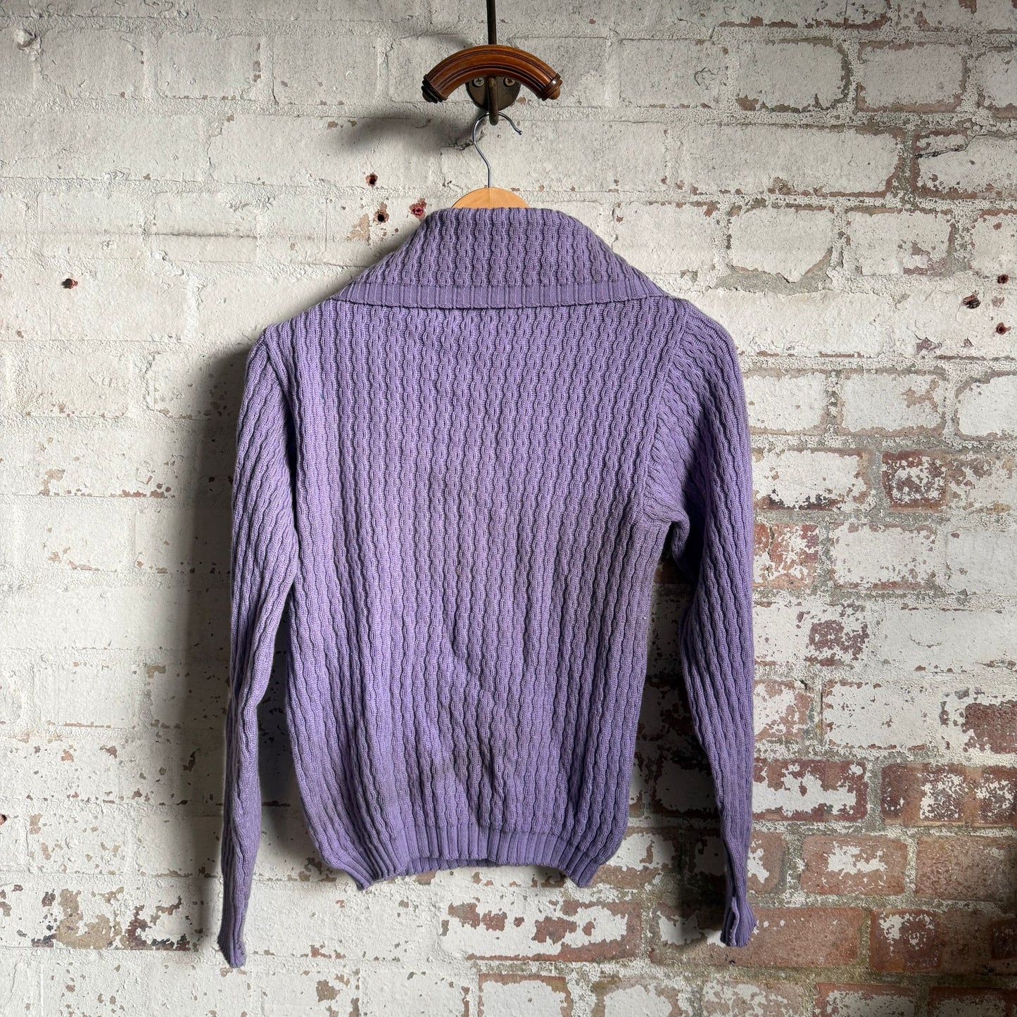 1950s Purple Wool Knitted Turtle Neck Jumper