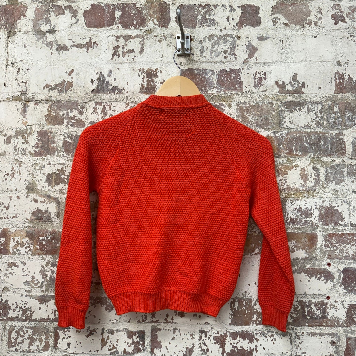 1950s Red Wool Knitted Cardigan Jumper