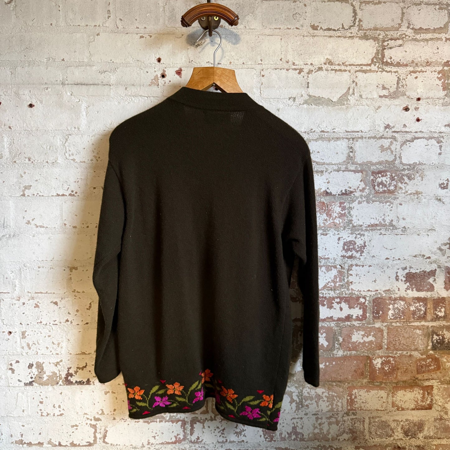 1980s Brown Knitted United Colors Of Benetton Cardigan Jumper