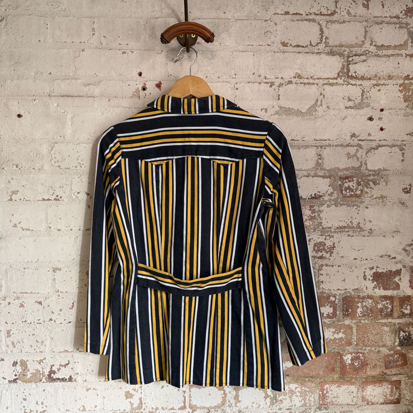 1970s Black and Yellow Stripe Boating Style Blazer Jacket