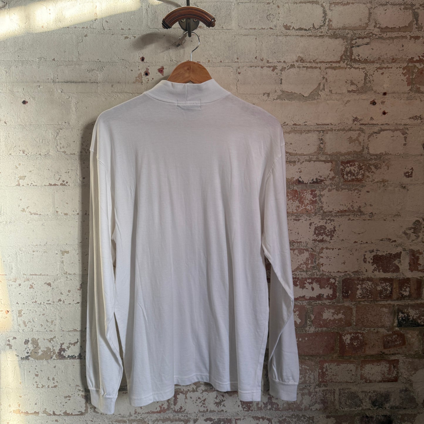 1990s White Saville Row Long Sleeve Blank Roll Neck