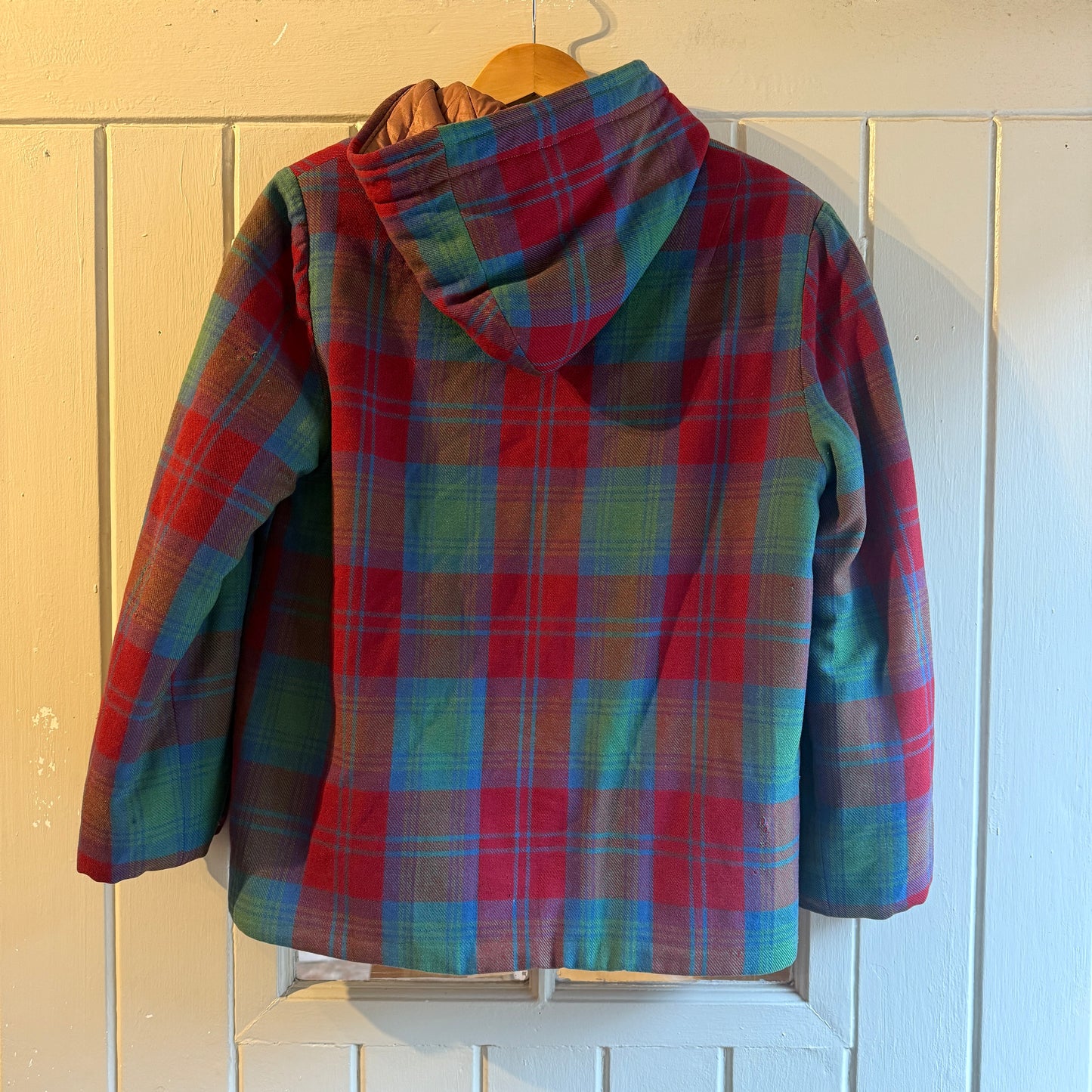 1960s Tartan Red Wool Zip Hooded Jacket