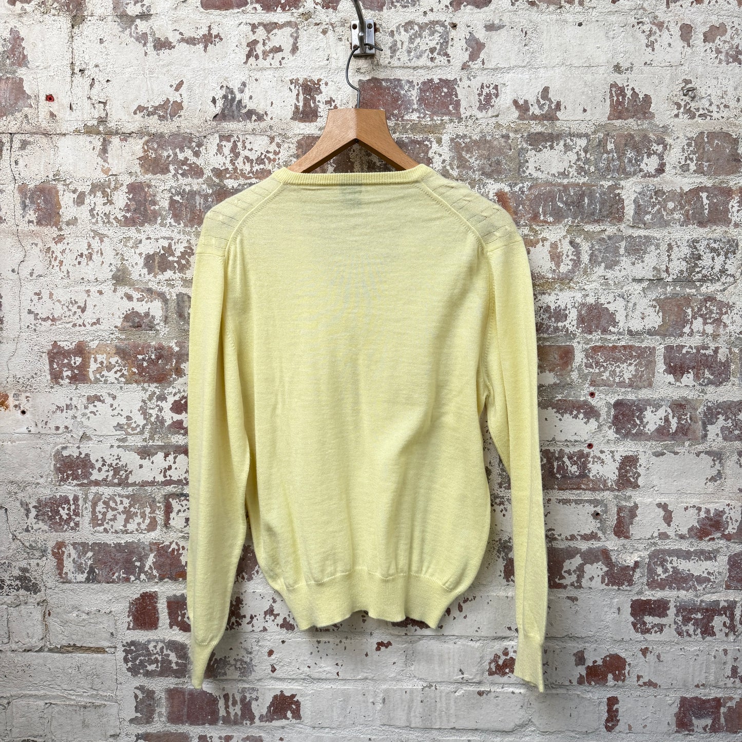 1970s Yellow Italian Cable Knitted Jumper