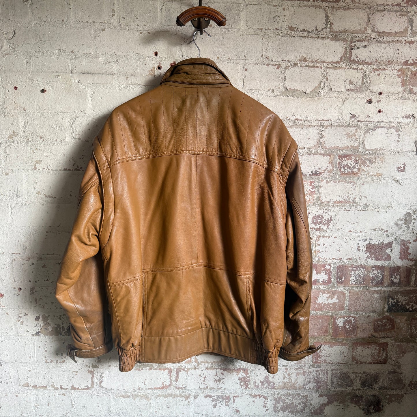 1980s Brown Tactical Leather Jacket