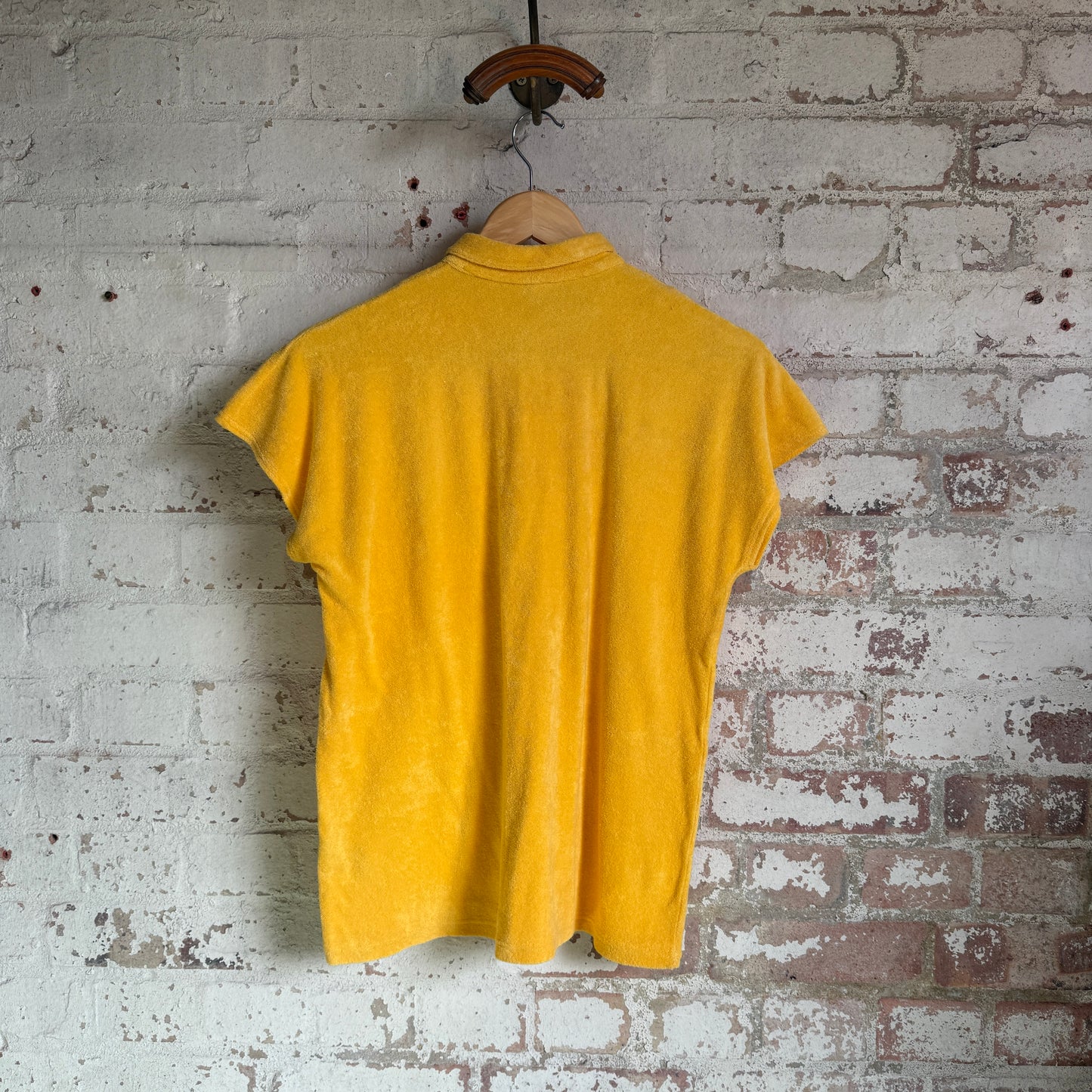 1970s Yellow Towelling Italian Button Shirt