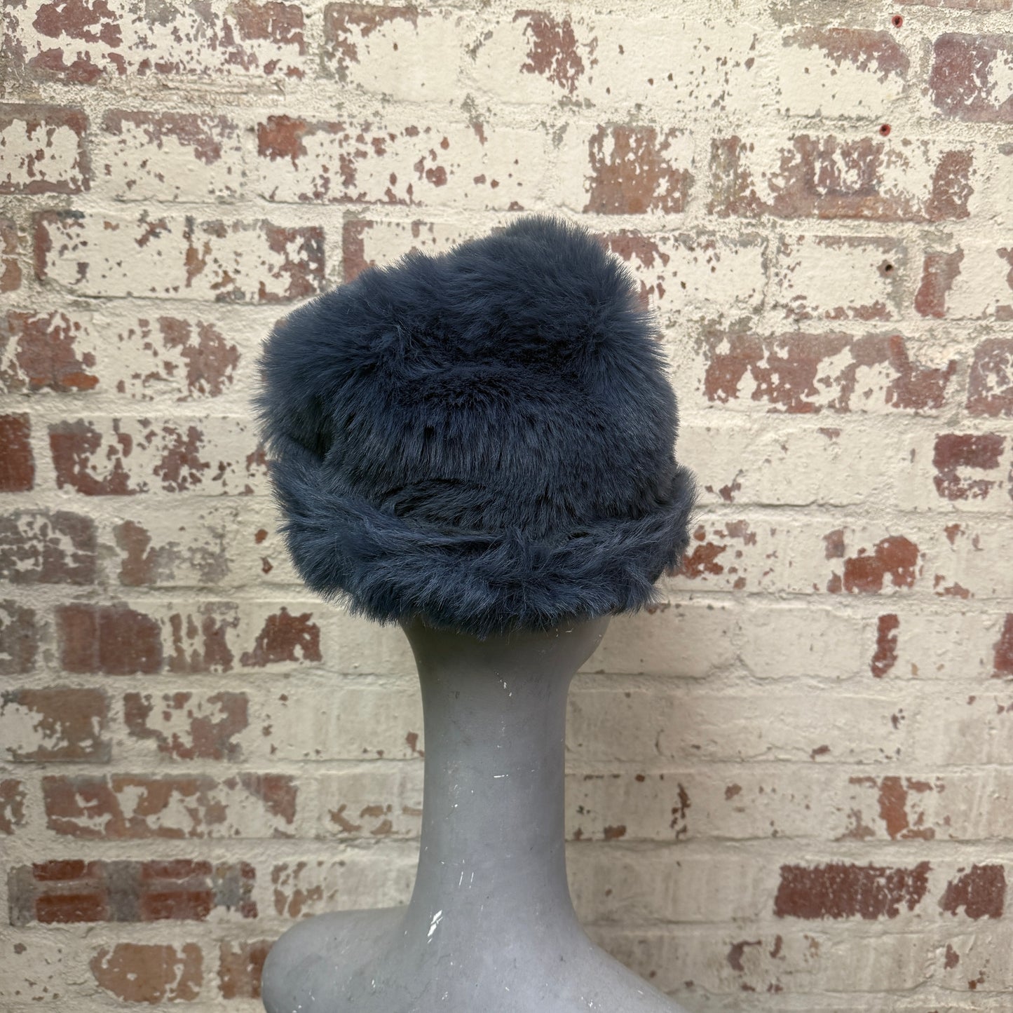 1980s Blue Fur Reversible Hat