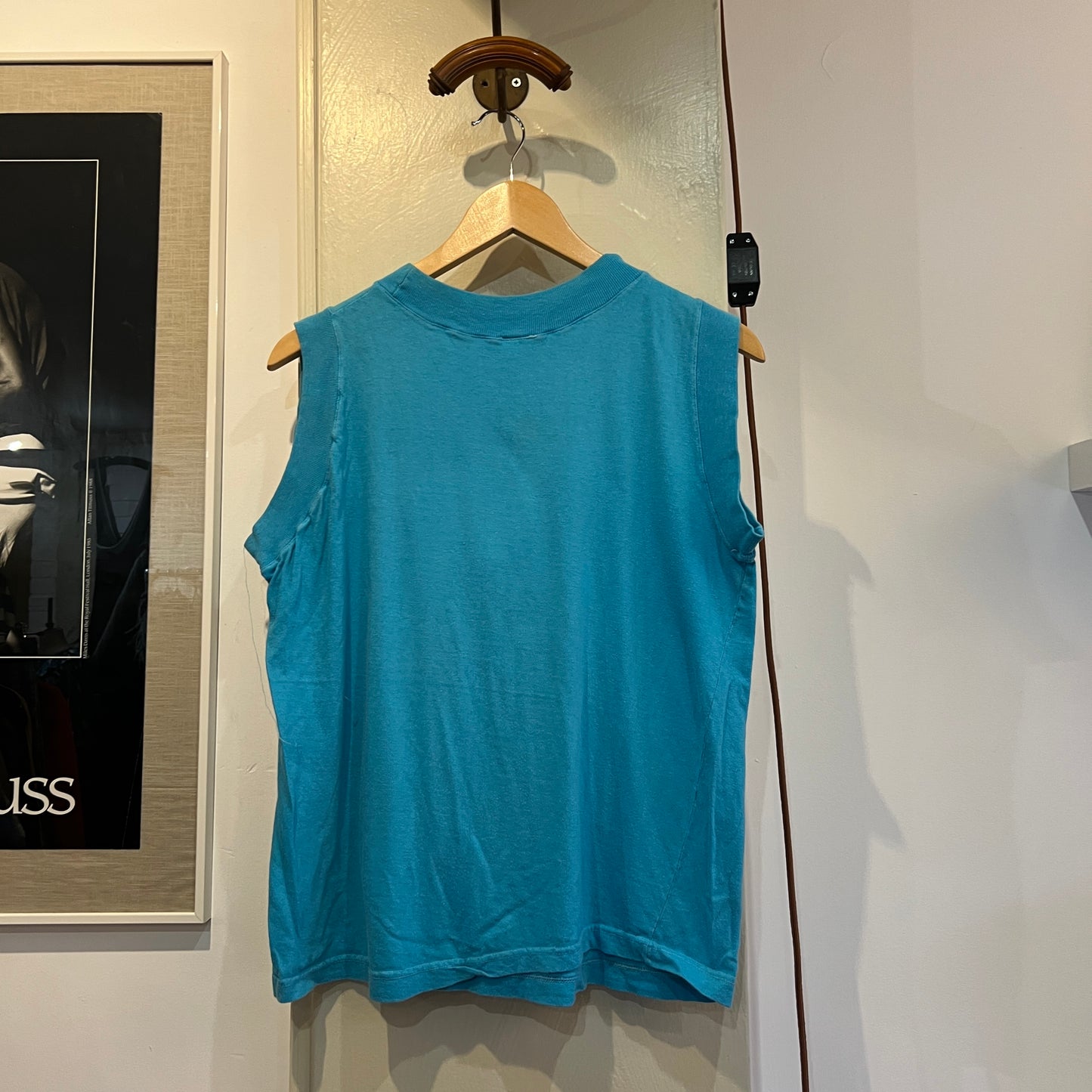 1980s Unusual Blue Cut Off T-Shirt Vest