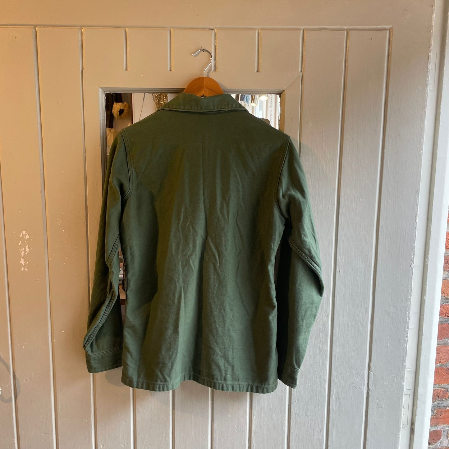 1980s Green Khaki US Military Shirt Jacket