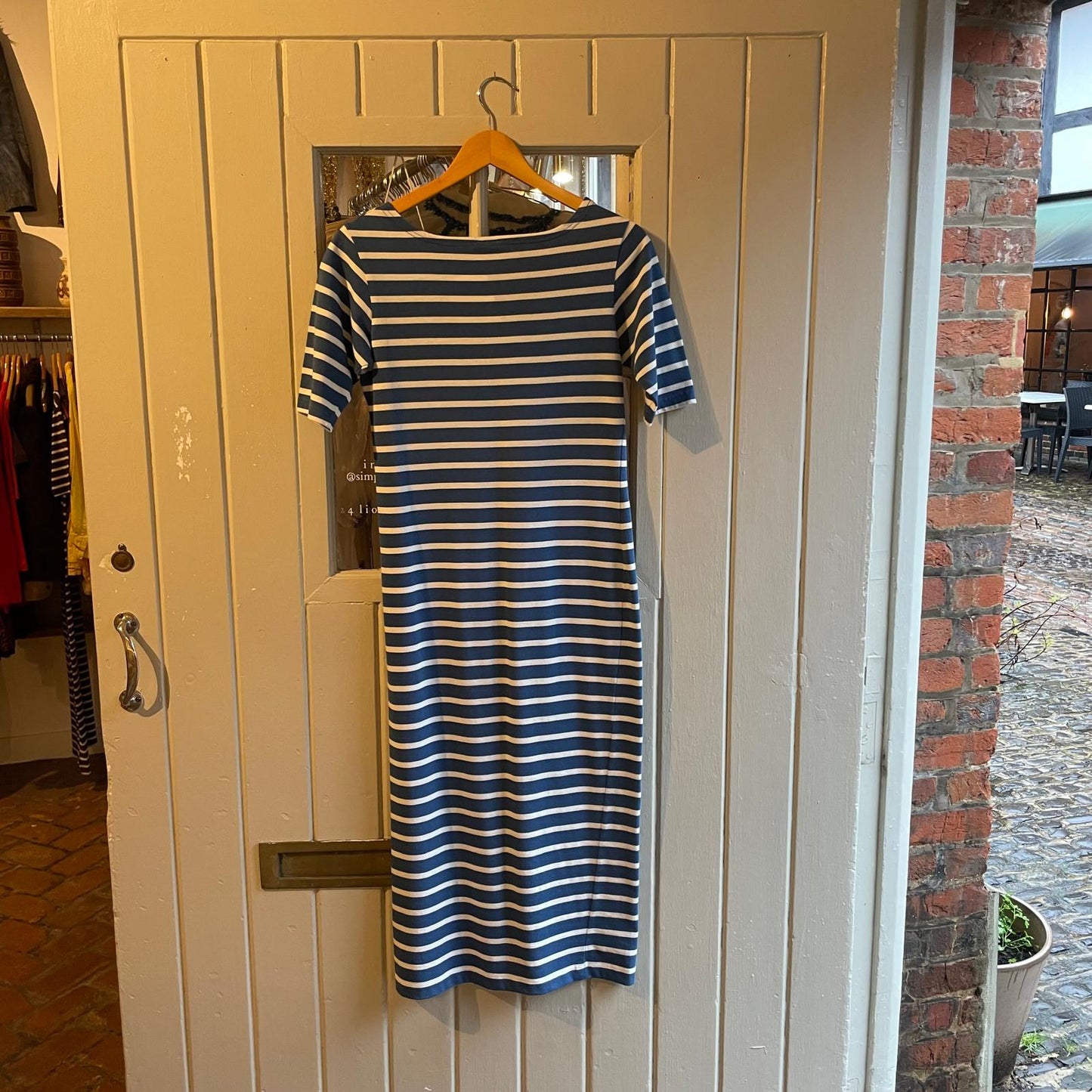 1990s Blue Laura Ashley Cotton Long Dress
