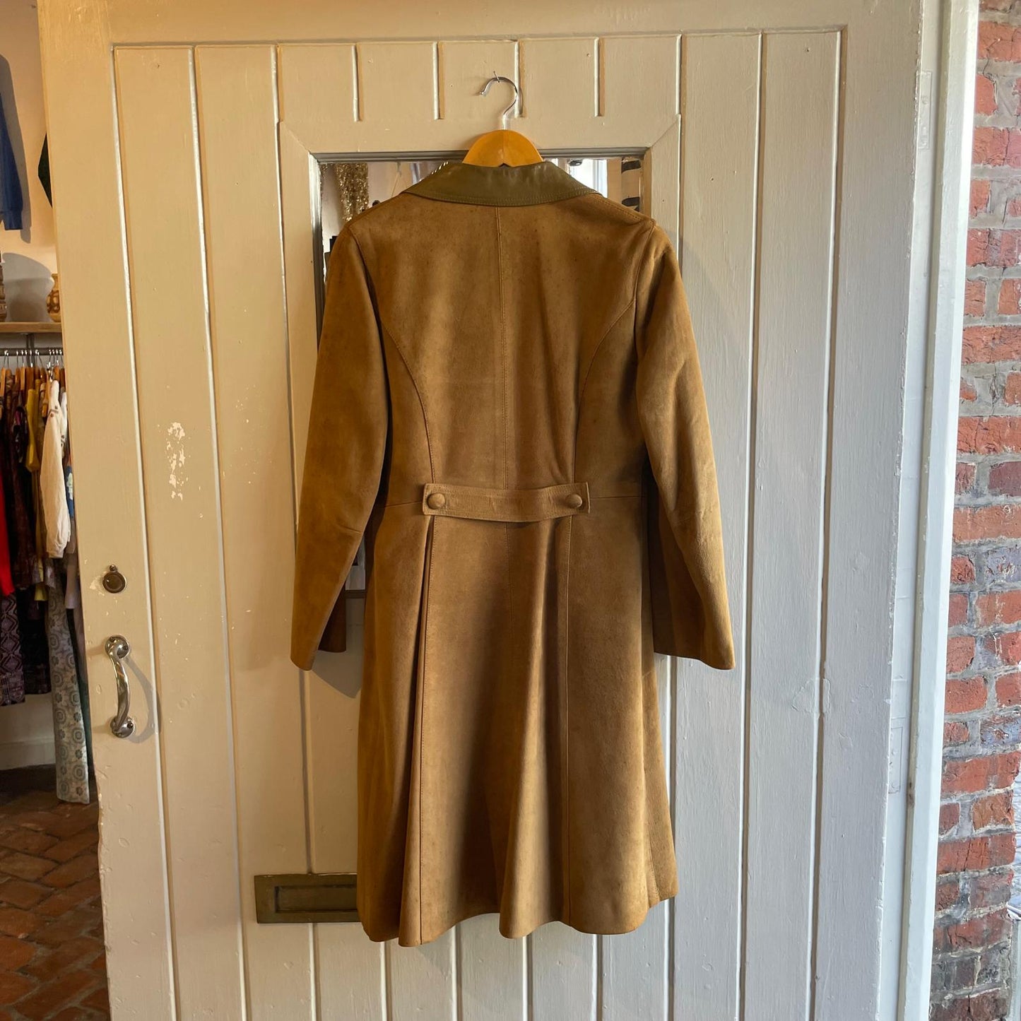 1960s 1970s Brown Suede Leather Long Coat