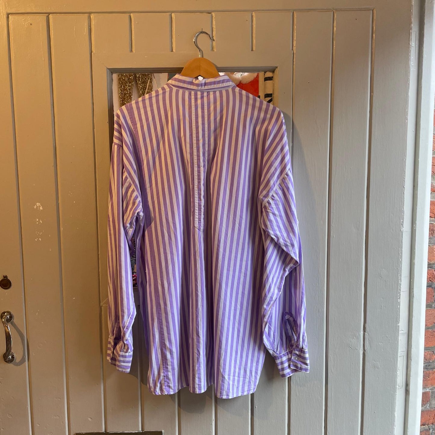1980s Unusual Design Purple Long Sleeve Shirt