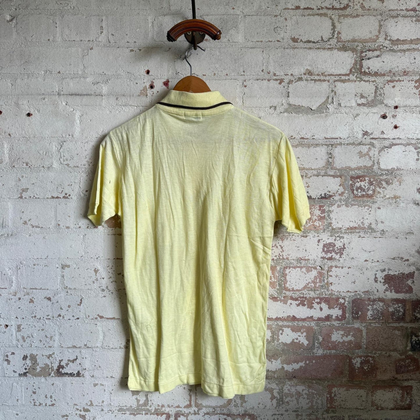 1960s Yellow Cotton British Dead stock polo shirt top