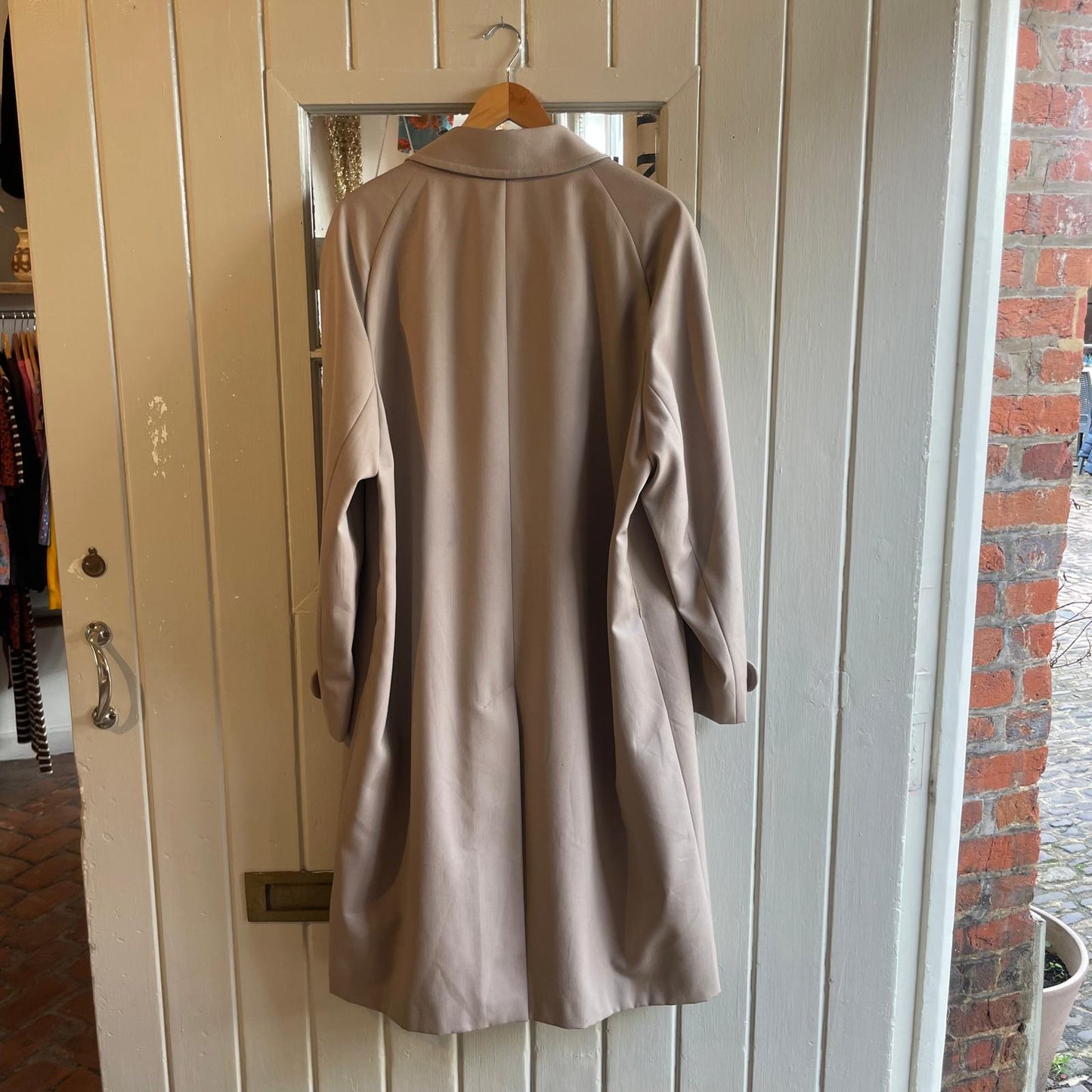 1980s Beige Aquascutum Long Mac Coat