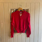 Vintage 50s/60s Orange/Red Wool British Knitted Cardigan Jumper