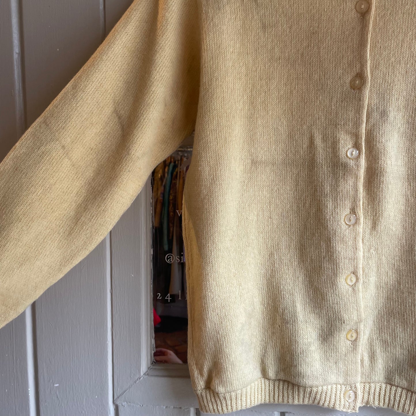 1970s Yellow Wool Knitted Cardigan Jumper