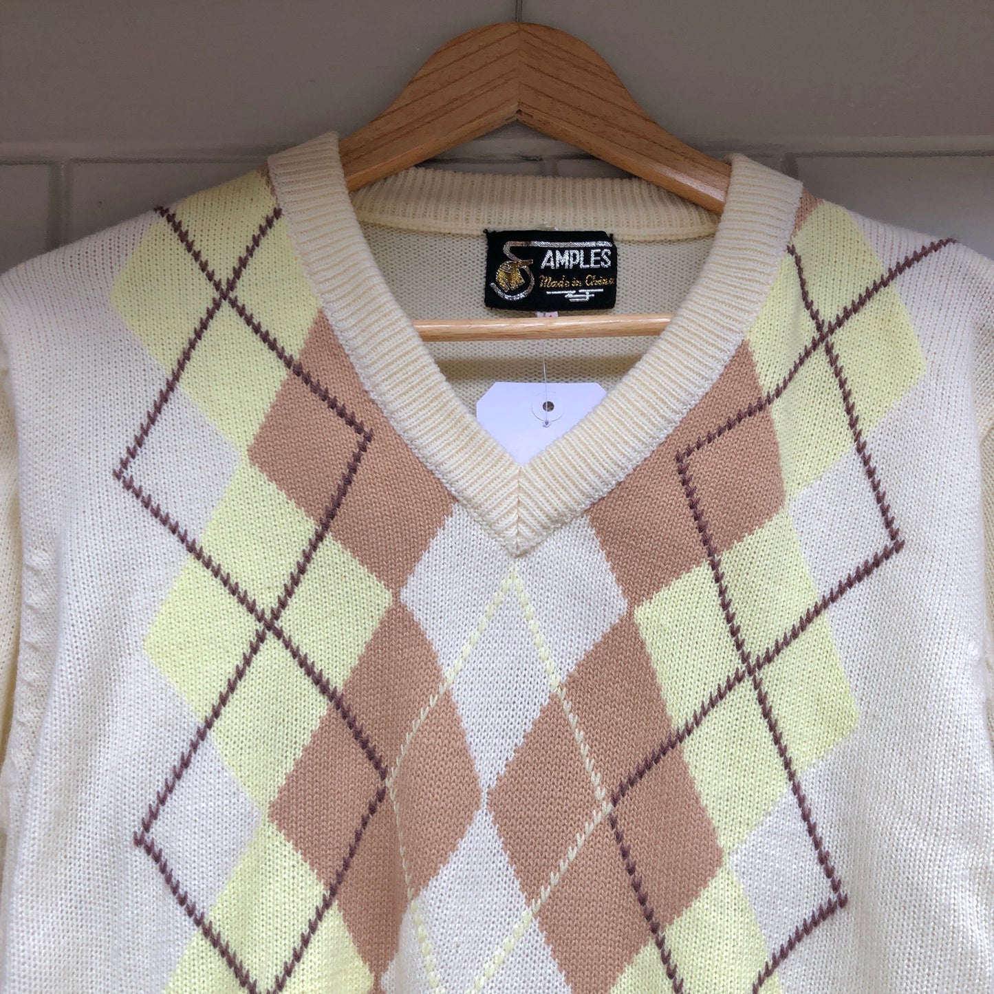 1970s Golf Argyle Knitted Jumper