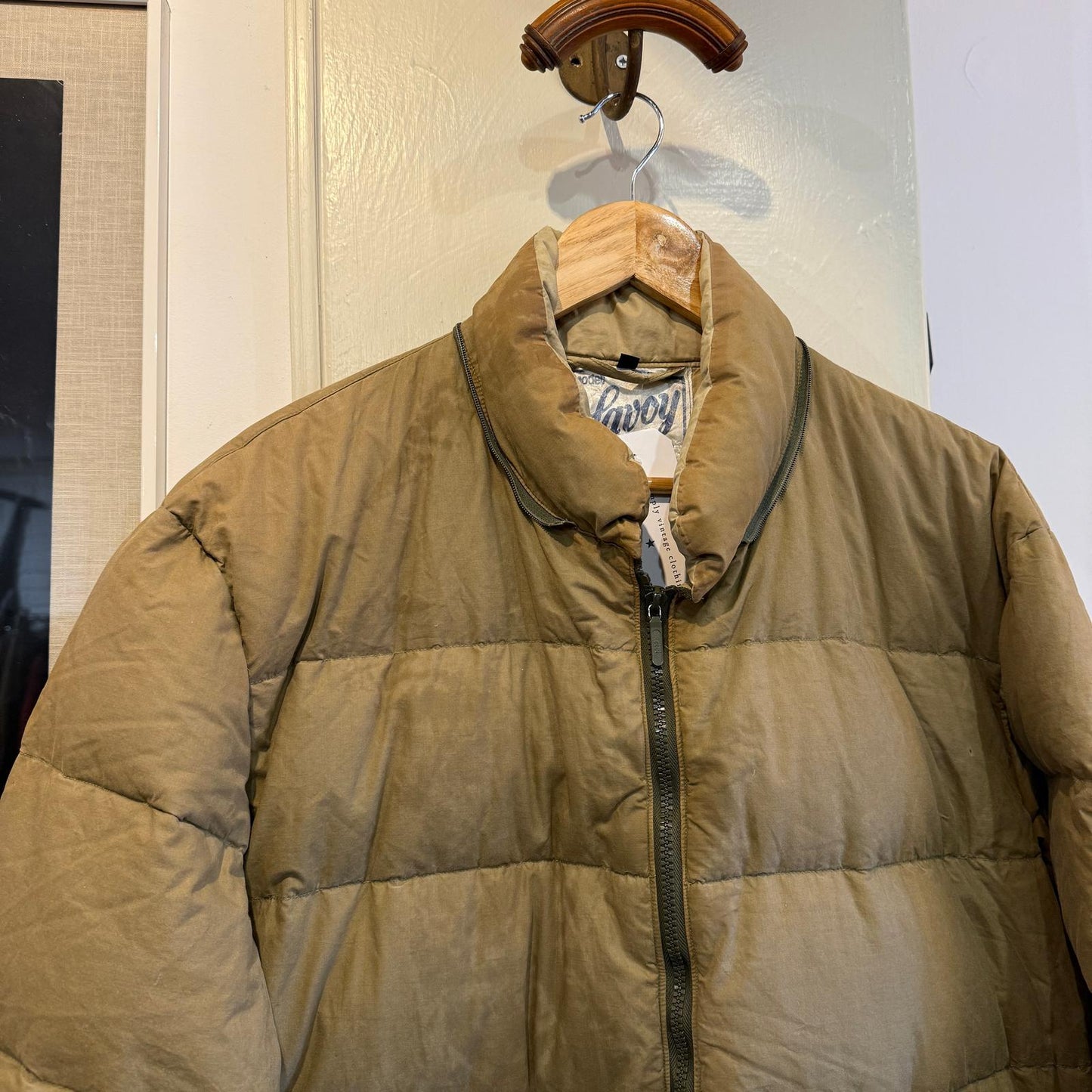 1970s Cotton Down Fill French Long Puffer Jacket