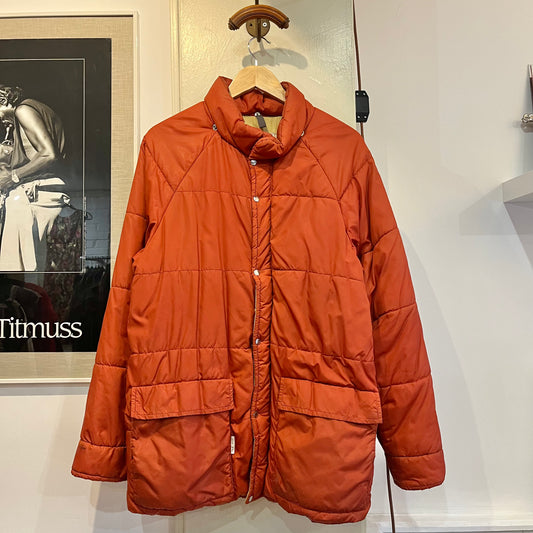 1970s Orange Down Filled Puffer Coat