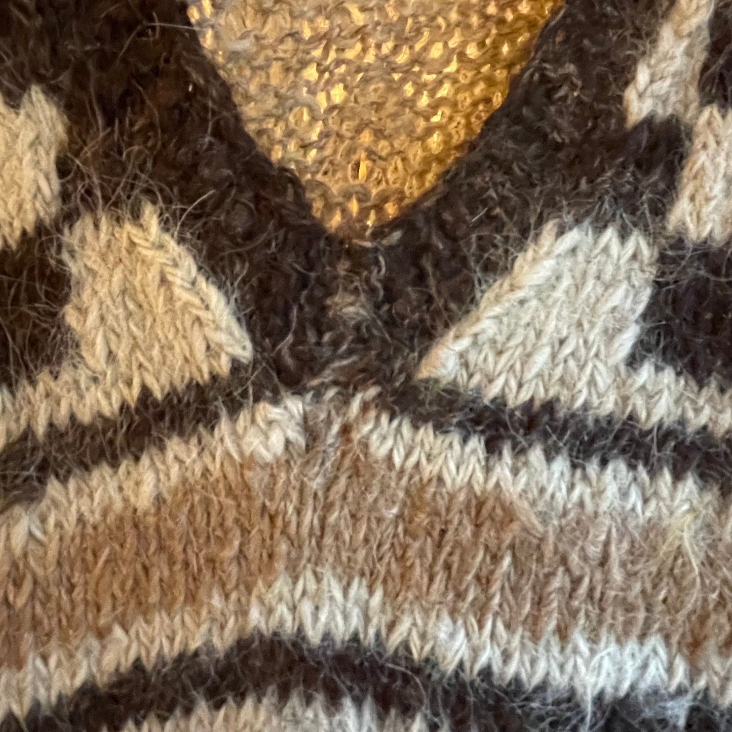 1970s 1980s Wool Hand Knitted Patterned Tank Top Vest