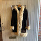 1970s Brown Suede Leather Afghan Long Coat