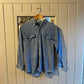 1990s Blue Long Sleeve Denim Button Shirt