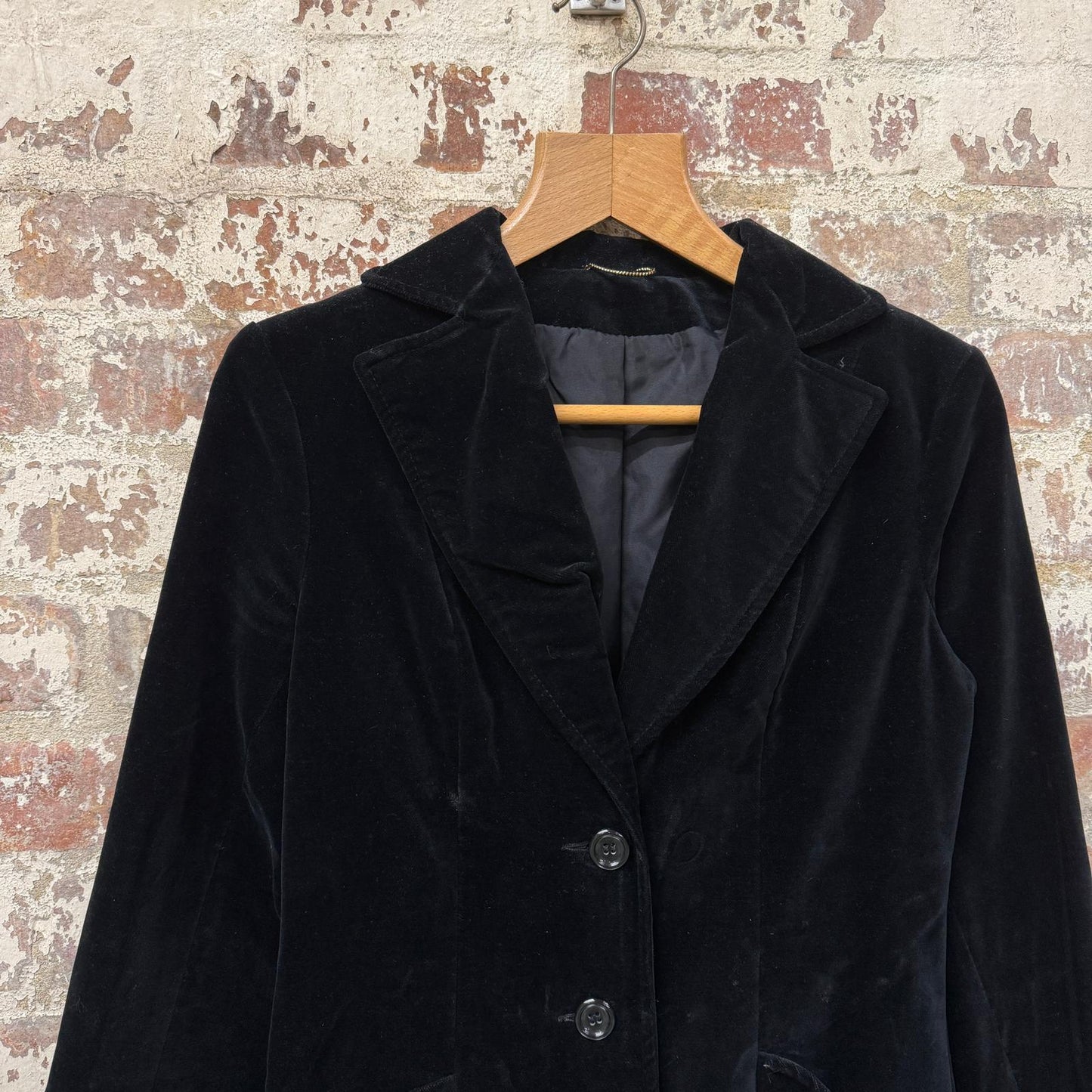 1980s Black Velvet Blazer Jacket