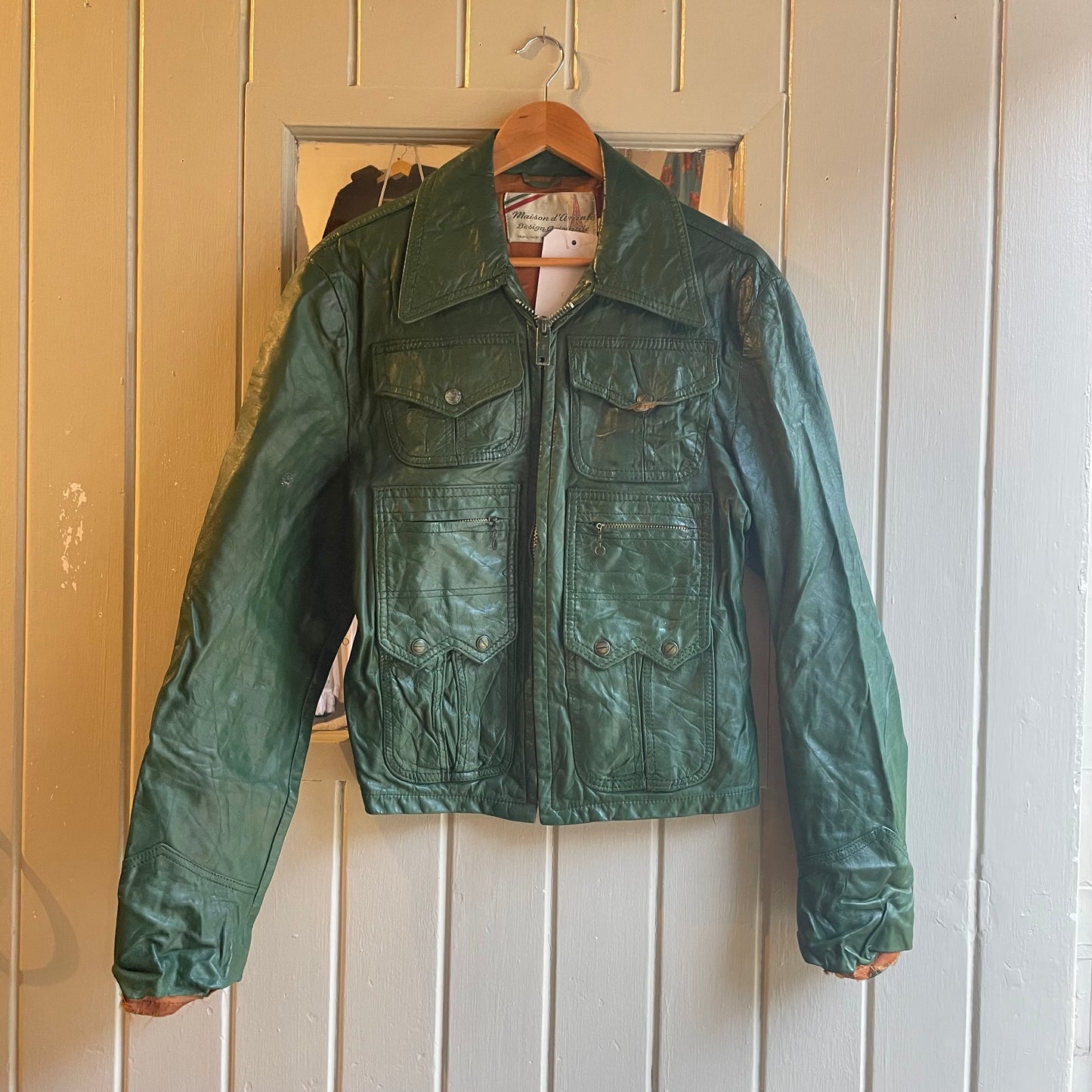 1970s Green Leather Jacket