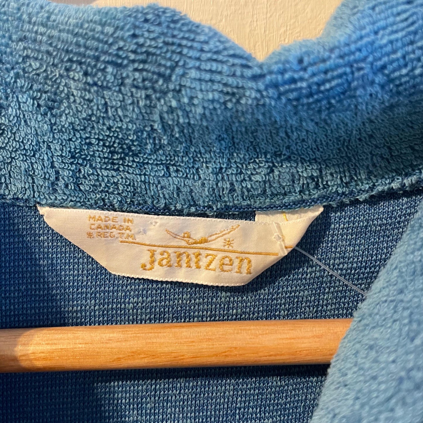 1970s Blue Towelling Jantzen Polo Shirt