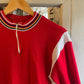1970s Red and White Cycling Knitted Zip T-shirt