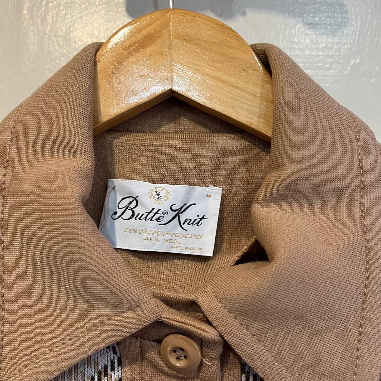 1970s Beige Button Up Shirt