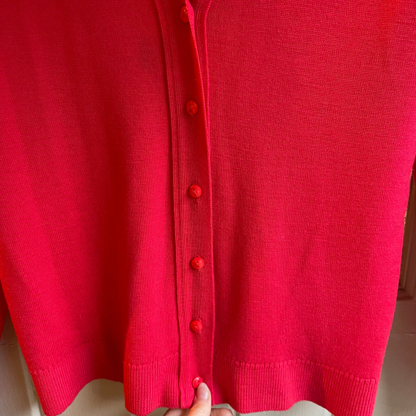 1960s Red Buttoned Cardigan Jumper